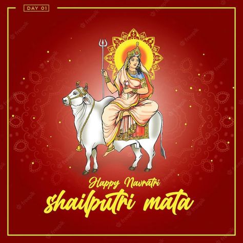 Download this Premium Vector for Social media post design for Happy Navratri Shailputri devi day 1 festival of india, and discover more than 22 Million Professional Graphic Resources on Freepik. #freepik #vector #navratri #mahagauridevi #Shailputri #Shailputrimata #bannerdesigntemplate #socialmediapost #socialmediapostdesign Navratri Shailputri, Shailputri Mata, Goddess Shailputri, Navratri Day 1, Navratri Devi Images, Navratri Festival, Mata Rani, Festivals Of India, Portraiture Painting