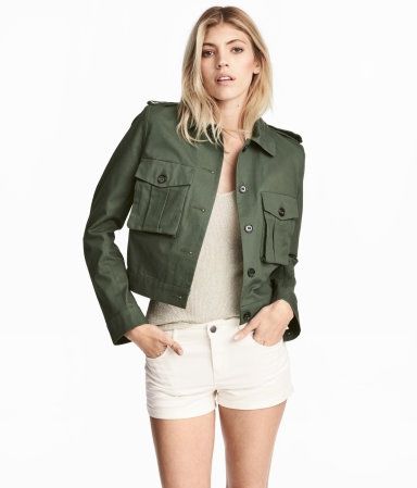 Womens Cropped Jacket, Pijamas Women, Business Jacket, Blouse Casual Fashion, Olive Green Shorts, Jacket Pattern Sewing, White Denim Shorts, Cargo Jacket, Jacket Pattern