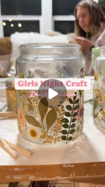 Lizzy Horn Art on Instagram: "All supplies are linked in my Amazon storefront!
.
We had the best night crafting and bonding with a little bit of wine thrown in. This really was such an easy and stress-free craft and all four of our jars turned out so differently! You can really use any type of glass, but I got these cute jars at Hobby Lobby. All of the other supplies are linked on my Amazon storefront. Happy crafting 🌸🌷🌺
.
.
.
.
.
#craft #springcrafts #springcraft #driedflowers #driedflowercraft #modpodge #modpodgecrafts #spring #springflowers #candlejar #candlecraft #denver #colorado #denverartist #coloradoartist #denverart #artist #artteacher #artteachersofinstagram #artprocess #artproject #crafting #girlsnight #girlsnightideas" Wine Night Crafts, Party Craft Ideas For Adults, Moms Craft Night Ideas, Easy Girls Night Crafts, Girl Craft Night, Girls Night Arts And Crafts, Girls Night Craft Ideas, Ladies Craft Night Ideas, Craft Girls Night