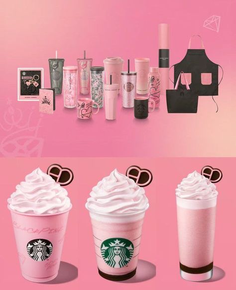 Korean Starbucks, Starbucks Korea, Starbucks Cup Art, Blackpink Square Up, Blink Book, Korean Outfit Street Styles, Retro Gadgets, Lomo Card, Black Hair Kpop