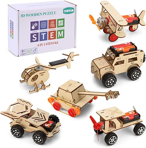 3d Wood Puzzles, Stem Building, Stem Projects For Kids, Science Kits For Kids, Woodworking Kits, Wooden Building, Car Kits, Puzzle Crafts, Stem Kits