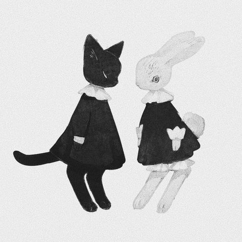 Black Bunny Aesthetic, Bunny Drawing, Goth Art, Old Art, Funky Art, 귀여운 동물, Pretty Art, Pigeon, Drawing Inspiration