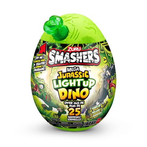 Arrives by tomorrow Buy Smashers Mega Jurassic Light up Dino Egg by ZURU For Kids 3 Years and Up at Walmart.com Walmart Toys, Family Night Activities, Dinosaur Tails, Dino Eggs, Dinosaur Toys For Kids, Dinosaur Eggs, Novelty Toys, Egg Designs, Dinosaur Toys