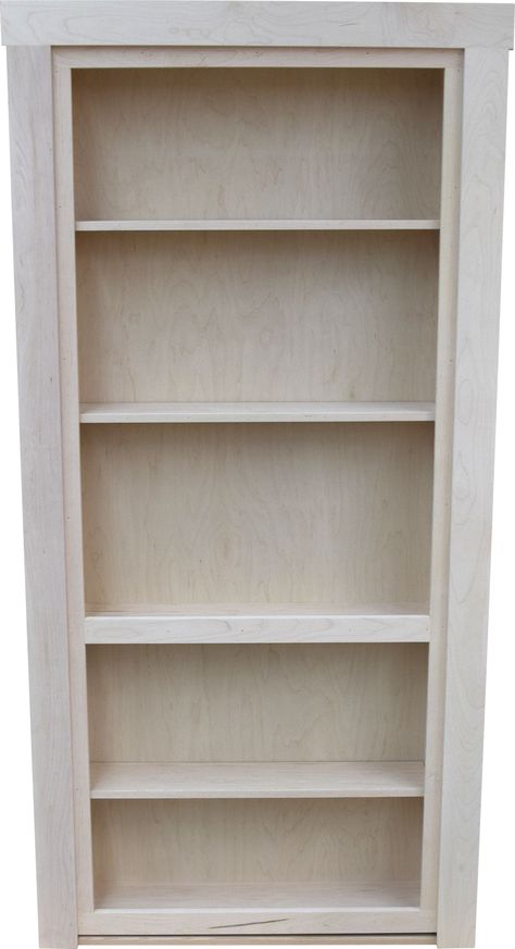 A beautiful addition to any home or office, our standard single bookcase doors are designed for storage and utility.. Constructed from real wood, and handmade in the USA, our doors will provide years of beauty and usage.. Fully assembled, pre-hung in its jamb, ready to install. Door size is the finished opening size, the rough opening should measure 2 inches wider and 2 inches taller. Hide-A-Way Doors 34 In. x 80 In. Outswing Unfinished Maple Standard Bookcase Door - Handmade in USA, Pre-hung, F Bookcase Doors, Hidden Closet, Murphy Door, Pine Bookcase, Hidden Doors, Unfinished Furniture, Bookcase Door, Door Casing, Hidden Rooms