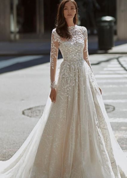 Graceful and Modest: Stunning High Neck Wedding Dress Inspirations – Most Trend Long Sleeve Wedding Dress High Neckline, Wedding Dresses With Sleeves High Neck, Bride Dress High Neck, High Neck Line Wedding Dress, Mock Neck Wedding Dress, Lace Wedding Dress High Neck, High Neck Long Sleeve Wedding Dress, High Collar Wedding Dress, High Neck Wedding Gown