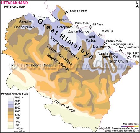 Uttarakhand Physical Map Uttarakhand Map, Himalayas Map, Europe Map Printable, Geography Vocabulary, Free Printable World Map, Indian Geography, India World Map, World Geography Map, Himalayas India