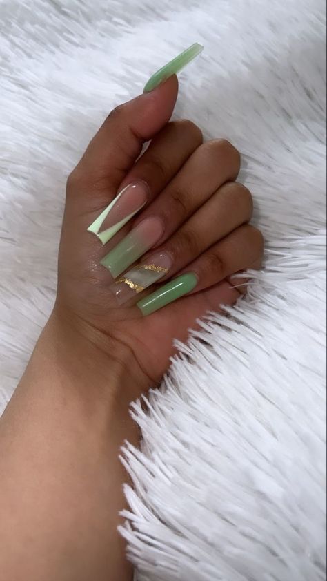 Olive Green Nail Ideas, Olive Green Nails, Green Nail Ideas, Green Acrylic Nails, Green Nail, Acrylic Nails Coffin Short, Acrylic Nails Coffin, Dope Nails, Green Nails