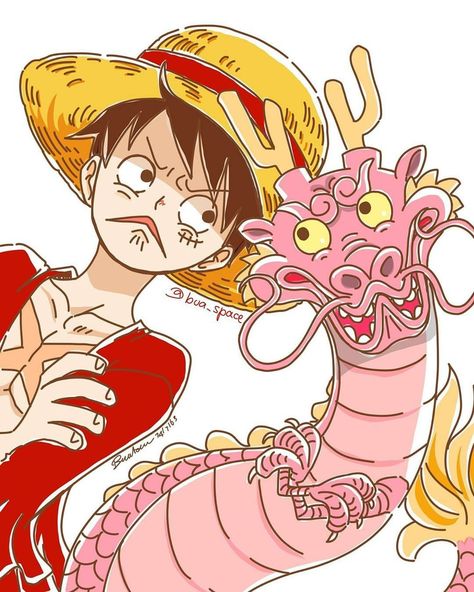 Luffy And Momonosuke, Momonosuke One Piece, One Piece Fanart, Cool Drawings, Doodles, One Piece, Fan Art, Drawings, Anime