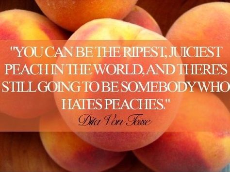 Don't worry, It's not you. Some people just don't like peaches. Peach Quote, Like You Quotes, Never Stop Dreaming, You Quotes, Memorable Quotes, Dita Von Teese, A Quote, Peaches, Great Quotes