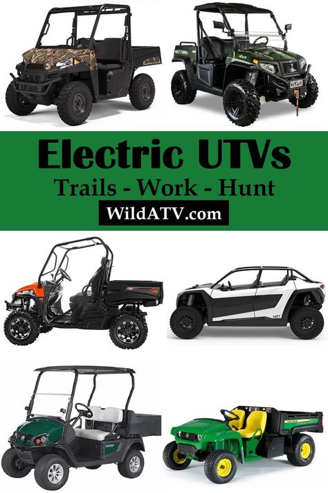 Electric UTVs For Riding, Hunting and Work - Wild ATV Electric Atv Vehicles, Polaris Side By Side, Hunting Cart, Electric Utv, Utv Side By Side, Polaris Utv, Atv Car, Best 4x4, Polaris Atv