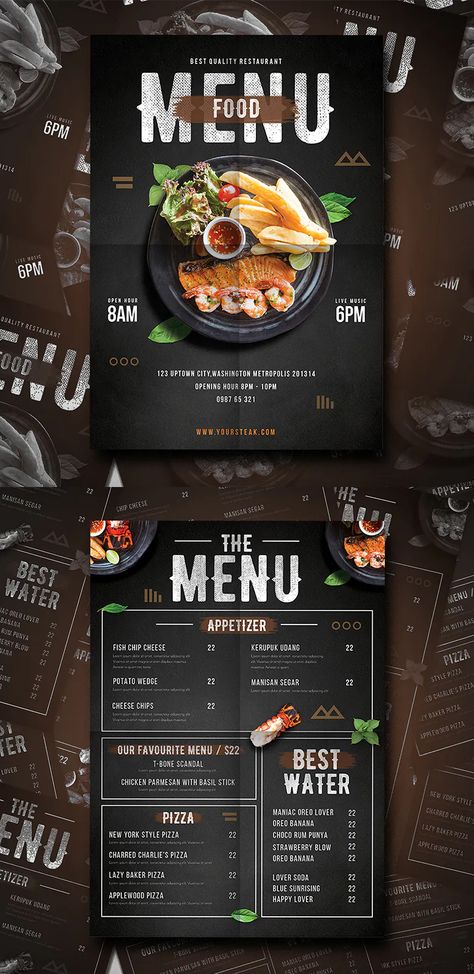 Modern Food Menu Template PSD - Fully editable Food Erasers, Desain Pantry Dapur, Restaurant Menu Card, Menu Design Layout, Nigeria Food, Menu Design Inspiration, Cafe Menu Design, Menu Card Design, Menue Design