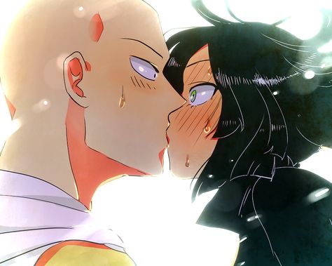 The first kiss | One-Punch Man | Know Your Meme Saitama X Fubuki, Saitama X Tatsumaki, Fubuki X Saitama, One Punch Man Funny, Saitama One Punch, Saitama One Punch Man, One Punch Man Anime, Electric Shock, Star Citizen