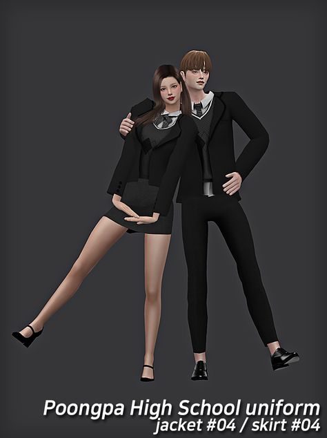 [NURI] Male Poong-Pa High School Uniform SIMS 4 4 Swatches / 4 Swatches for Male only Clothing Top / Bottom Non HQ 2 MB / 1.5... Sims 4 Male Clothes, High School Uniform, Cc Finds, Sims 4, High School, Top Outfits, Mens Outfits, Clothes