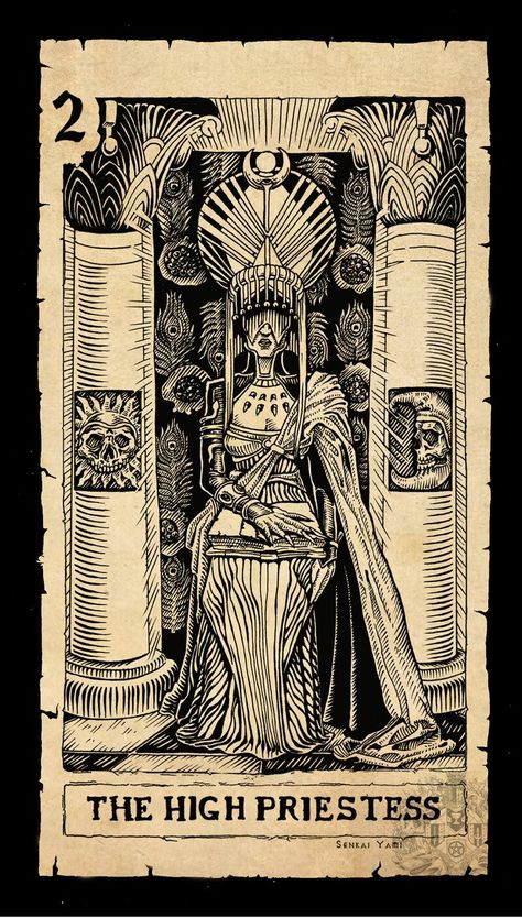 Senkai Yami, The High Priestess Tarot, High Priestess Tarot, The High Priestess, High Priestess, Tarot Card, The High