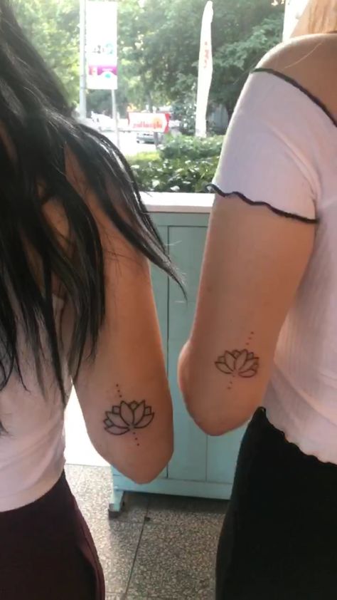 #friendship #lotus #flower #tattoo #cute All Nighter Activities, Small Lotus Flower Tattoo, Couple Tattoo Ideas, Matching Tats, Tattoo Cute, Couple Tattoo, Friendship Tattoos, All Nighter, Lotus Tattoo