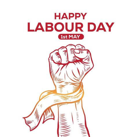 Hand Drawn of Hand fist forMay Day. World Labour day 1 May . Vector Illustration Labour Day Illustration, Labour Day Drawing, 1 May Labour Day, World Labour Day, Labour's Day, 1st May Labour Day, School Decoration, 1 May, Happy Labor Day