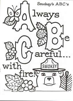 Smokey ABC coloring sheet Smokey The Bear Crafts For Preschool, Smokey The Bear Craft, Art Class Rules, Camp Kindergarten, Camping Week, Community Heroes, Bears Preschool, Safety Crafts, Fire Prevention Week