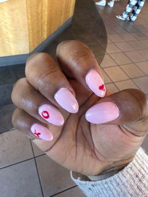 Red Xo Nails, Xoxo Nails, Cute February Nails Xoxo, Valentines Day Nails Xo, Valentine's Day Nails, Valentines Day, Nail Art, Valentines, Nails