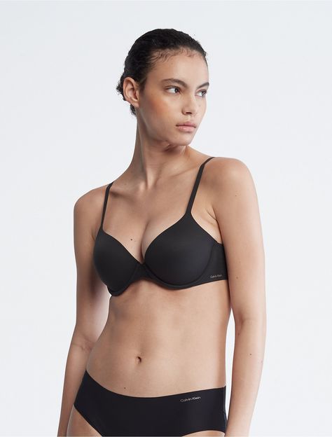 Full Coverage Bra, T Shirt Bra, Underwire Bra, Calvin Klein, Bra, T Shirt, Black