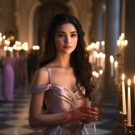 Black Hair Princess, Brunette Character Inspiration, Brunette Princess Aesthetic, Dark Hair Princess, Brunette Princess, Female Character Inspiration Black Hair, Black Hair Princess Aesthetic, Brown Hair Princess, Medieval Queen Face Claim