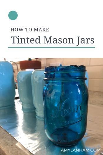 Tinting Mason Jars Diy, Tinting Jars, Tinting Glass, Tinted Mason Jars, Mason Jar Projects, Blue Mason Jars, Diy Jar Crafts, Christmas Mason Jars, Mason Jar Crafts Diy