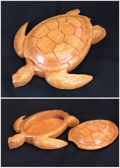 Wood Box Design, Wooden Turtle, Wood Turtle, Wood Deco, Wood Sculpture Art, Simple Wood Carving, Wood Art Projects, Wood Fish, Turtle Gifts