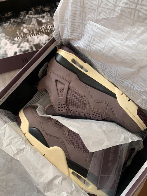 Jordan 4 Jordan 4's Baroque Brown Creme Jordan 4 A Ma Maniere Jordan 4's A Ma Maniere Violet Ore Sneakers Jordan Retro Aesthetic drip classy Jordan 4’s, Nike Model, Supreme Clothes, Jordan Adidas, Jordan 4 Retro, Air Jordan 4 Retro, Air Jordan 4, Swag Shoes, Style Sneakers