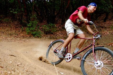 Joe Breeze takes Paul down Repack Vintage Bicycle Parts, Bicycle Ideas, Bike Swag, Vintage Mountain Bike, Mtb Trails, Retro Bike, Lets Roll, Beautiful Bike, Cool Bicycles