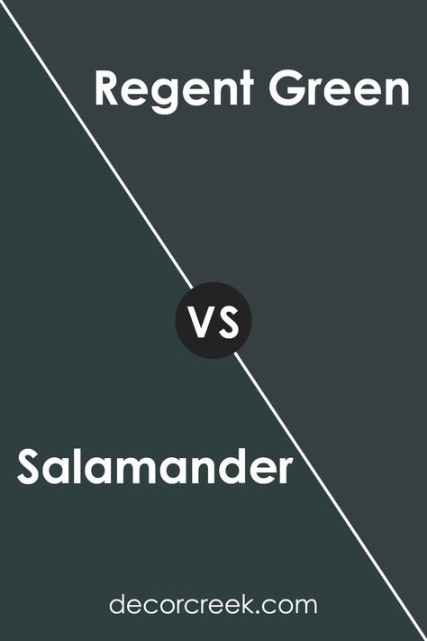 Salamander 2050-10 by Benjamin Moore vs Regent Green 2136-20 by Benjamin Moore