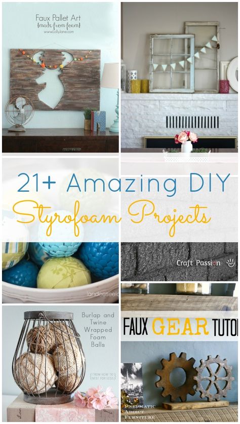 Who knew you could make so many cool things with styrofoam!! These are so awesome! Definitely pinning this! Styrofoam Crafts, Fun Diy Craft Projects, Foam Art, Fun Arts And Crafts, Cool Things, Amazing Diy, Fun Diy Crafts, Crafty Diy, Arts And Crafts Projects