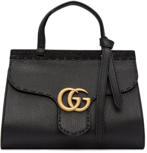 Gucci Black Mini GG Marmont Top Handle Bag #gucci #fashion #style Gucci New Collection, Gg Marmont Bag, Rebecca Minkoff Handbags, Bag Gucci, Gucci Tote, Gucci Gg Marmont, Trendy Handbags, Handbags Affordable, Top Handle Handbags