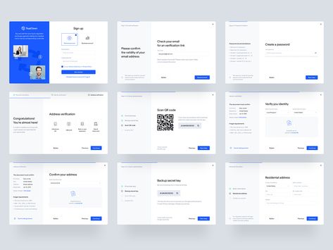 Sign up screens, onboarding, KYC, crypto, ui, ux, web3 by Andriy Yurchenko on Dribbble Ux Kits, Ios App Design, App Interface Design, Ecommerce Web Design, Ui Components, Web Ui Design, App Interface, Dashboard Design, Web Layout Design