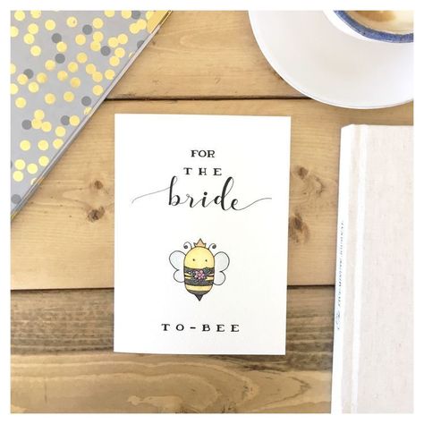 Bachelorette Cards For Bride, Puns Cards, Card For Bride, Bride To Bee, Bridal Card, Wedding Shower Cards, Punny Cards, Funny Wedding Cards, Bridal Shower Card