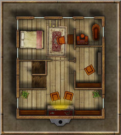 Foxglove Townhouse Third Floor Rise Of The Runelords, Map Bedroom, Pathfinder Maps, Small Bedroom Layout, Bedroom Inspirations Minimalist, Dungeon Tiles, Building Map, Dnd World Map, Tabletop Rpg Maps