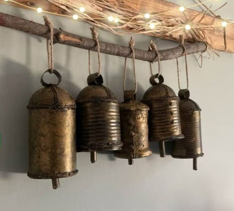 How to Make DIY Tin Can Bells Vintage Tin Can Crafts Diy, How To Make Bells From Tin Cans, Muffin Tins Repurposed, Diy Bells From Cans, Small Tin Can Crafts Diy, Diy Harmony Bells, Diy Tin Ornaments, Tin Can Lids Crafts Diy, Latest Diy Crafts Ideas