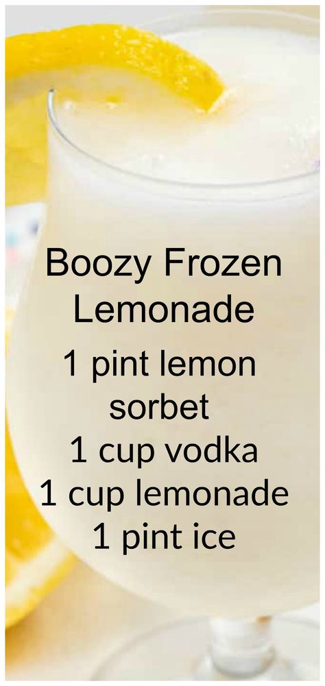 Vodka Slush, Crazy For Crust, Cocktail Drinks Alcoholic, Yummy Alcoholic Drinks, Refreshing Cocktail, Summertime Drinks, Frozen Lemonade, Boozy Drinks, Fancy Drinks