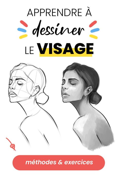 Pour apprendre à dessiner un visage, il ne suffit pas d’apprendre à dessiner les détails indépendamment un par un. Savoir dessiner un oeil, un nez et une bouche ne te permettra pas d’avoir un super portrait ! Ce qui t’aidera, par contre, c’est d’apprendre les fondamentaux et de voir le portrait dans sa globalité, et non plus dans les détails. #drawing #howtodraw #dessin #portrait Portrait Au Crayon, Human Body Drawing, Fashion Figure Drawing, Drawing Heads, People Illustration, Drawing Lessons, Digital Portrait, Drawing Tips, Art Drawings Simple