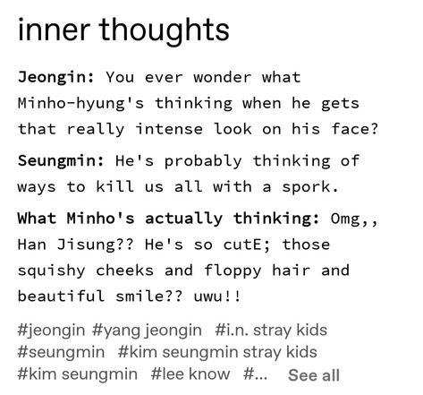 Minsung Memes Minsung Text Posts, Skz Incorrect Quotes Minsung, Minsung Memes Funny, Minsung Headcanons, Minsung Quotes, Minsung Text, Minsung Incorrect Quotes, Text Imagines, Skz Memes