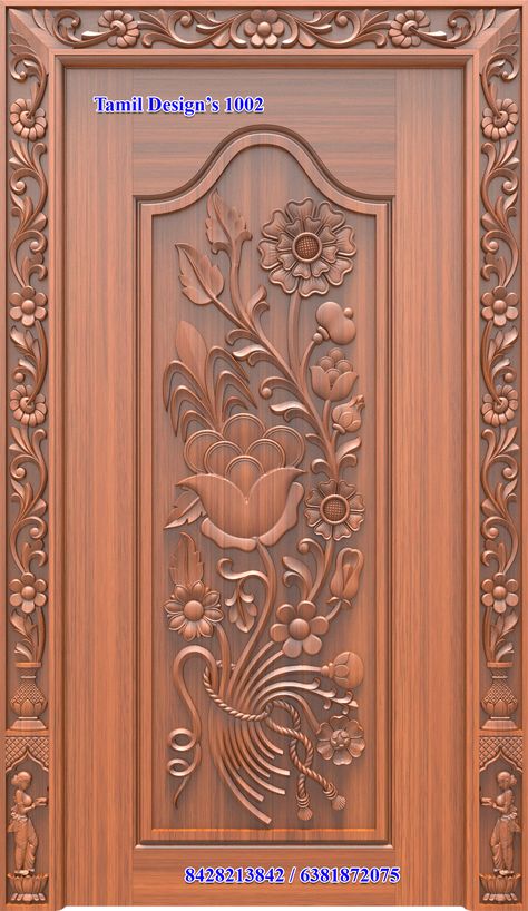 Main Door Flower Design, Single Main Door Designs, Plaster Ceiling Design, Main Doors, House Front Door Design, House Main Door Design, Single Door Design, Door Design Photos, Exterior House Colors Combinations