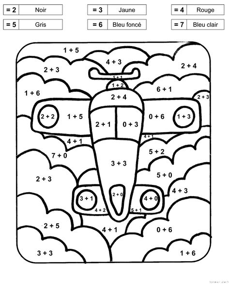 Coloriage magique d'avion à colorier Math Coloring, Numbers For Kids, Fact Families, Color By Numbers, Color By Number, Math For Kids, Education Math, Math Worksheets, Kids Education