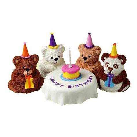 Teddy Bear Cakes, Wilton Cake Decorating, Bear Cake, Bear Birthday, Bear Cakes, Png Icons, Cake Pan, Pics Art, Mini Cakes