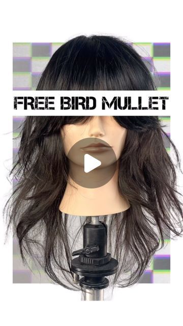 Shag Haircut With Face Framing, Face Fringe Long Hair, Scorpion Mullet Women, Pivot Point Haircuts, Back Of Head Layers, Lady Mullet Haircuts, Free Bird Mullet Women, Freebird Mullet, Free Bird Mullet