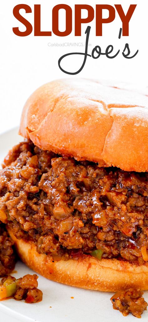 This Sloppy Joe recipe is a guaranteed most requested, repeat family and potluck favorite! The hot, saucy, meaty filling is leveled up with seasonings and the perfect balance of sweet, punchy tanginess served on toasted brioche buns (no soggy sandwiches here!) #easyrecipe #recipes #recipeoftheday #recipeideas #recipeseasy #dinner #dinnerrecipes #dinnerideas #dinnerideas #recipesfordinner #comfortfood #sloppyjoes #sloppyjoerecipe #easydinner #lunchrecipe #sandwichrecipe Beef Easy Recipes, Old Fashioned Sloppy Joes, Old Fashioned Sloppy Joe Recipe, Best Sloppy Joe Recipe, Sloppy Joe Recipe Easy, Homemade Sloppy Joe Recipe, Sloppy Joe Recipe, Sloppy Joes Easy, Homemade Sloppy Joes