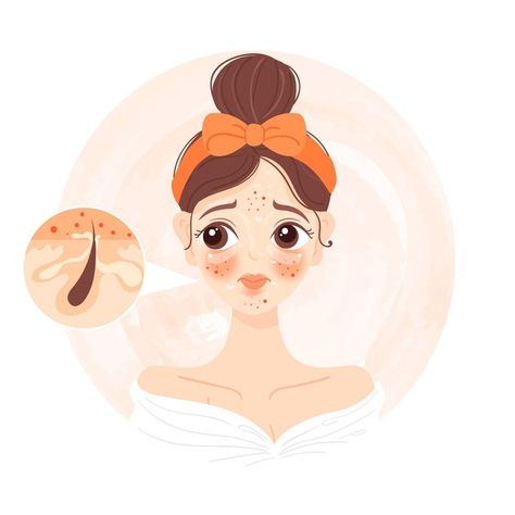 Cartoon oily skin illustration with woma... | Free Vector #Freepik #freevector #woman #cartoon #skin #female Skin Illustration, Control Oily Skin, Skin Care Pictures, Space Iphone Wallpaper, Woman Cartoon, Greasy Skin, Instagram Feed Layout, Dry Skin On Face, Birthday Cake Topper Printable