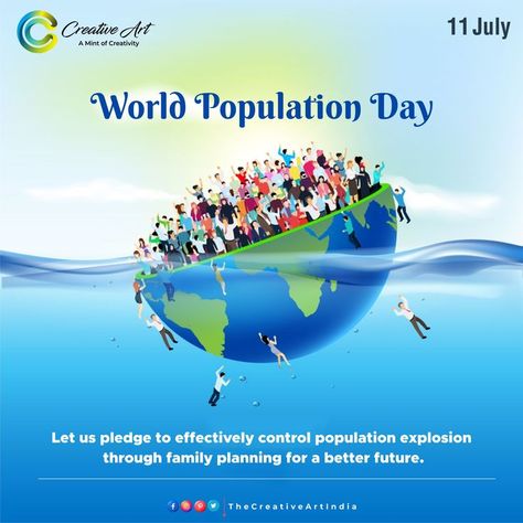 On the occasion of World Population Day, let us make a promise to ourselves to be more responsible toward the increasing population. Population Day Creative, World Population Day, Population Day, Population Density, Medical Transportation, Air Ambulance, India Book, World Population, Case Management