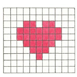 Small Heart Grid Pattern, Small Heart Cross Stitch, Small Heart Cross Stitch Pattern, Cross Stitch Patterns Heart, Tiny Cross Stitch Heart, Simple Cross Stitch Designs, Very Small Pixel Art, Cross Stitch Heart Small, Cute Tiny Pixel Art