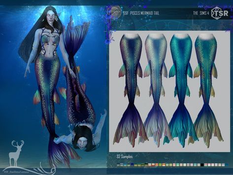 Pisces Mermaid, Siren Tail, Los Sims 4 Mods, Cyberpunk Outfit, Sims 4 Sims, Dark Mermaid, Sims 4 Tsr, The Sims 4 Pc, Sims 4 Anime