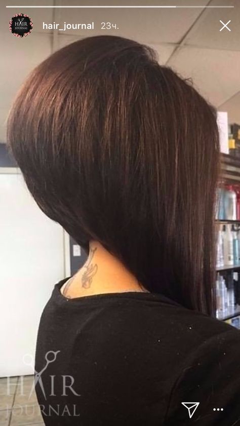 Neck Line Haircuts For Women, Layered Concave Bob, Super Stacked Bob Haircut, Stacked Aline Haircut, Long Wedge Haircut Angled Bobs, Concave Hairstyle, Aline Haircuts, Aline Bob, Classic Bob Haircut