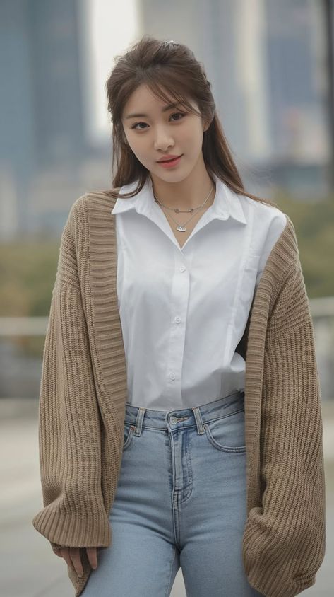 40+ Korean style outfits: Cozy autumn outfit ideas with a K-pop flair Long Beige Coat, Korean Fashion Aesthetic, Cute Korean Outfits, Streets Of Seoul, Korean Style Outfits, Blouse Korean Style, Autumn Outfit Ideas, Cozy Fall Outfits, Unique Textures