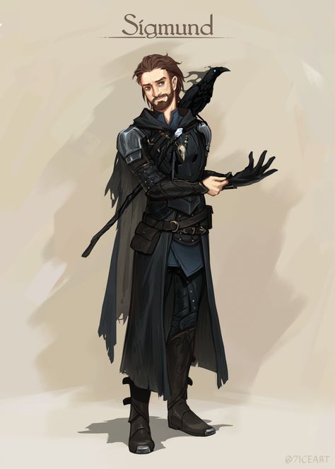 ArtStation - more dnd commissions Dnd Assassin Male, Hunter Oc Male, Dnd Wizard Character Design, Warlock Dnd, Dungeons And Dragons Books, Dnd Npc, Pathfinder Character, Dungeons And Dragons Characters, Dnd Art